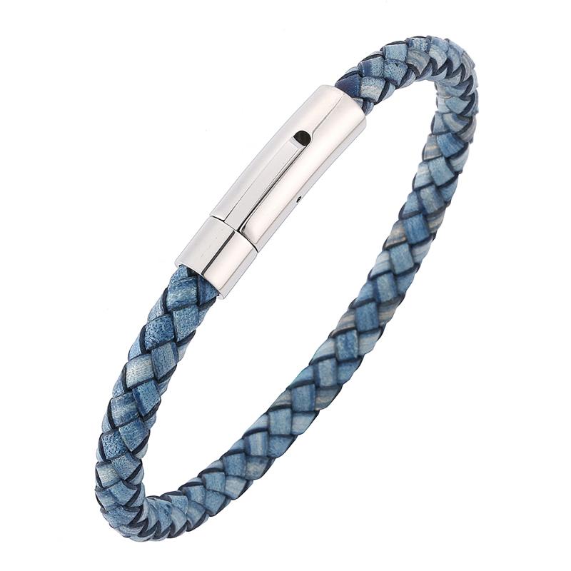Simple personality business men's woven leather bracelet Stainless steel magnetic buckle fashion charm bracelet 7-SP0238
Simple personality business men's woven leather bracelet Stainless steel magnetic buckle fashion charm bracelet 7-SP0238