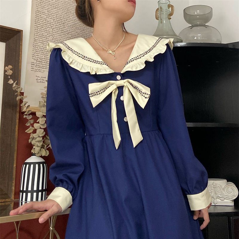 2021 New Japanese Lolita Autumn Elegant Patchwok Kawaii Party Midi Korean Style Designer Fall Es for Women Imxj, Blue dress
2021 New Japanese Lolita Autumn Elegant Patchwok Kawaii Party Midi Korean Style Designer Fall Es for Women Imxj, Blue dress