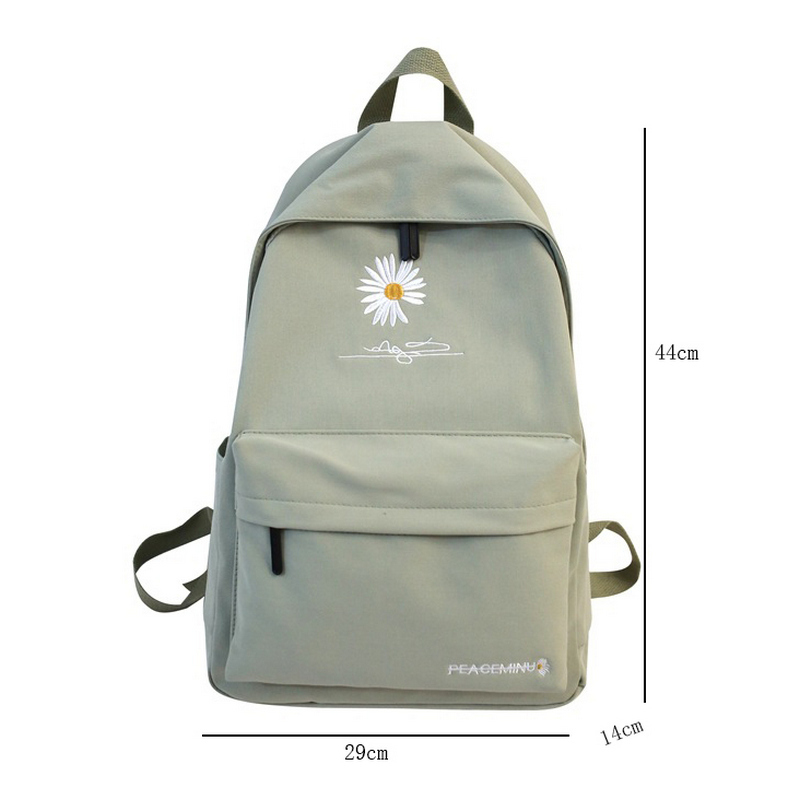 Teen School Bag for Girls Backpack Women Printing Bookbags Middle Student Schoolbag Large Black Cute Flowers Nylon Bagpack LJ201029