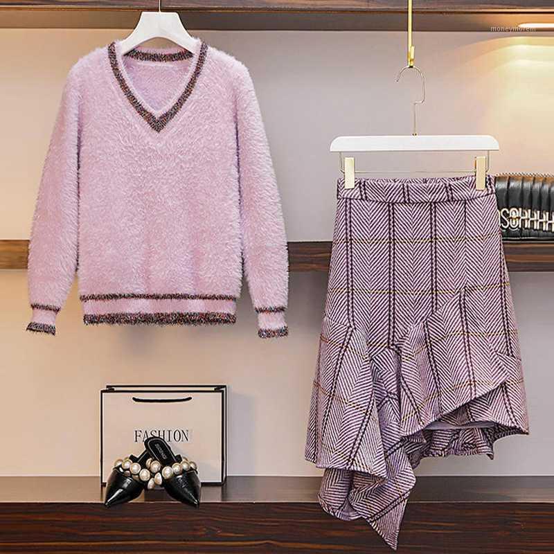 Fashion plus size casual two-piece suit 2020 autumn loose V-neck purple long-sleeved sweater irregular fishtail skirt 2 pce big1, Skirts 1812
Fashion plus size casual two-piece suit 2020 autumn loose V-neck purple long-sleeved sweater irregular fishtail skirt 2 pce big1, Skirts 1812