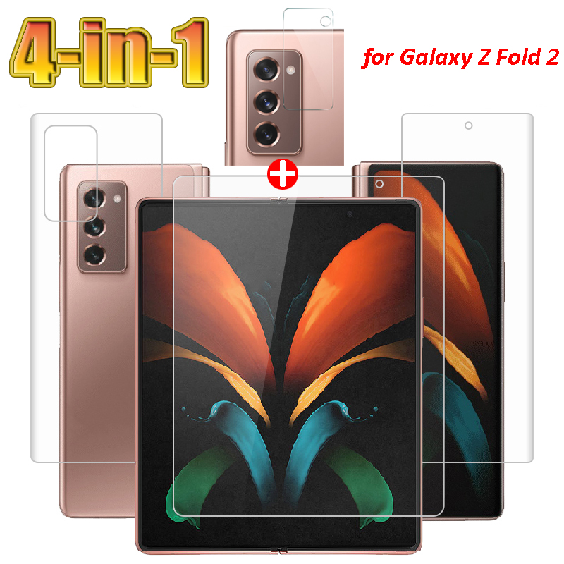 4 In 1 Screen Protectors for Samsung Galaxy Z Fold 2 Hydraulic Film Front Back Camera Len Glass Protective Screen Protector