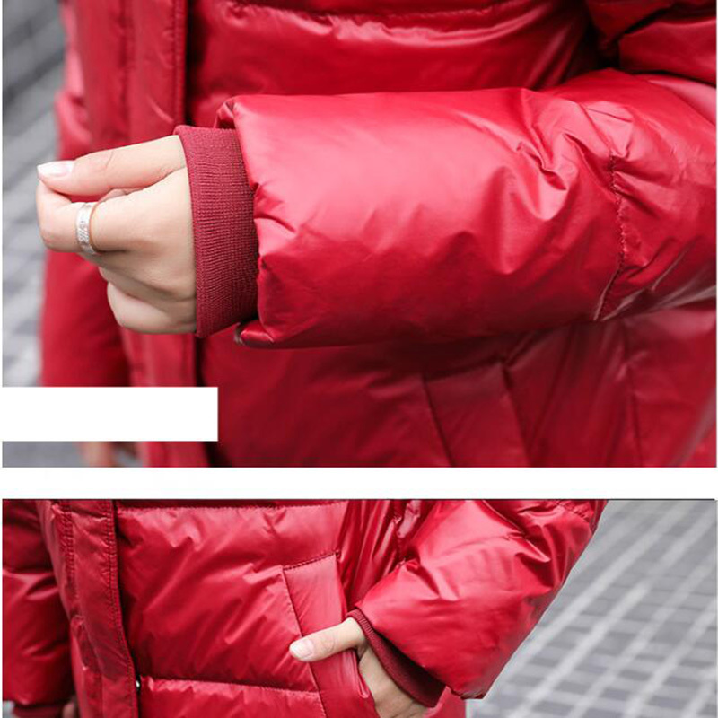 Winter Long Down Coat Women Thick Hooded Winter Zipper Plus Size Windproof Snow Outwear 90% White Duck Down Warm Jacket T200107