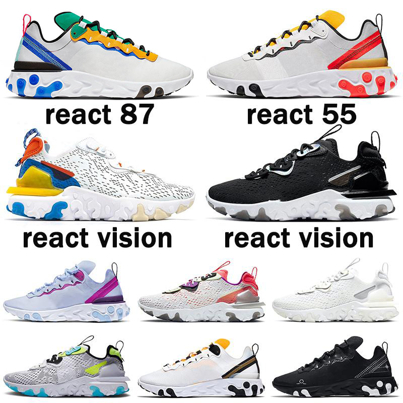 Top Quality React Vision Element 55 87 Triple Black White Anthracite Men Women Running Shoes Iridescent Outdoor Mens Trainers Sport Sneakers
Top Quality React Vision Element 55 87 Triple Black White Anthracite Men Women Running Shoes Iridescent Outdoor Mens Trainers Sport Sneakers