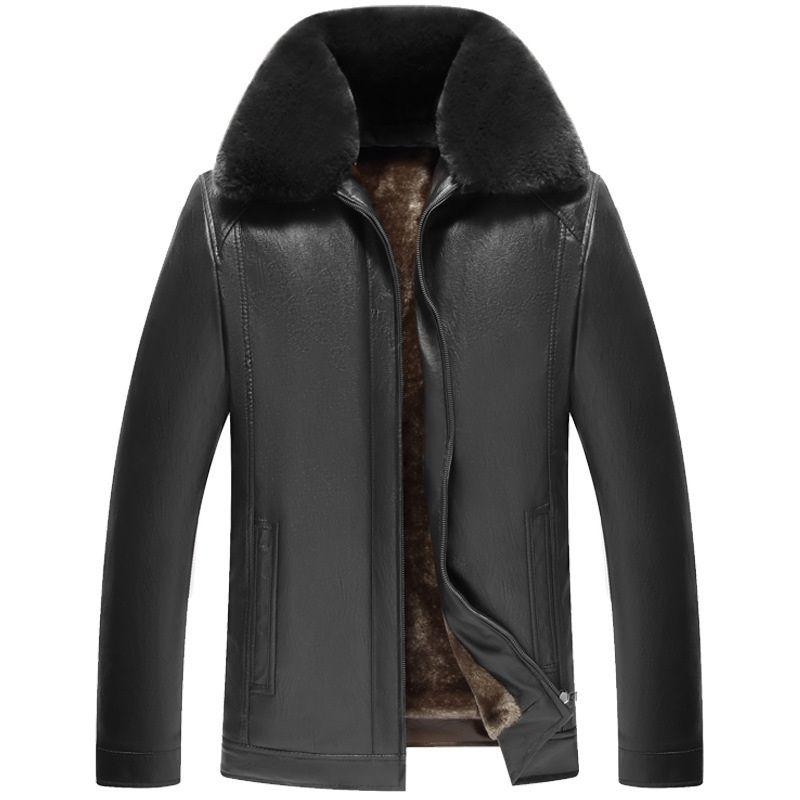 New winter leather jacket men's middle-aged PU leather coat men's father's winter coat fur integrated Plush thickening
New winter leather jacket men's middle-aged PU leather coat men's father's winter coat fur integrated Plush thickening