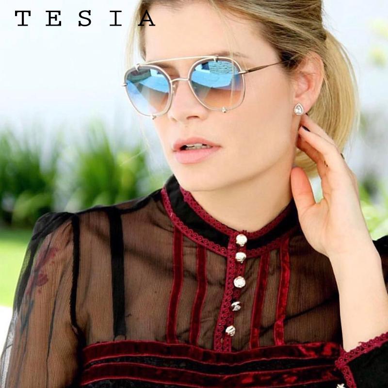 TESIA Oversize Sunglasses Women Aviation Mirror Sunglasses Oval Frame Ladies Eyewear Sun Glasses For Women Men J1133
TESIA Oversize Sunglasses Women Aviation Mirror Sunglasses Oval Frame Ladies Eyewear Sun Glasses For Women Men J1133