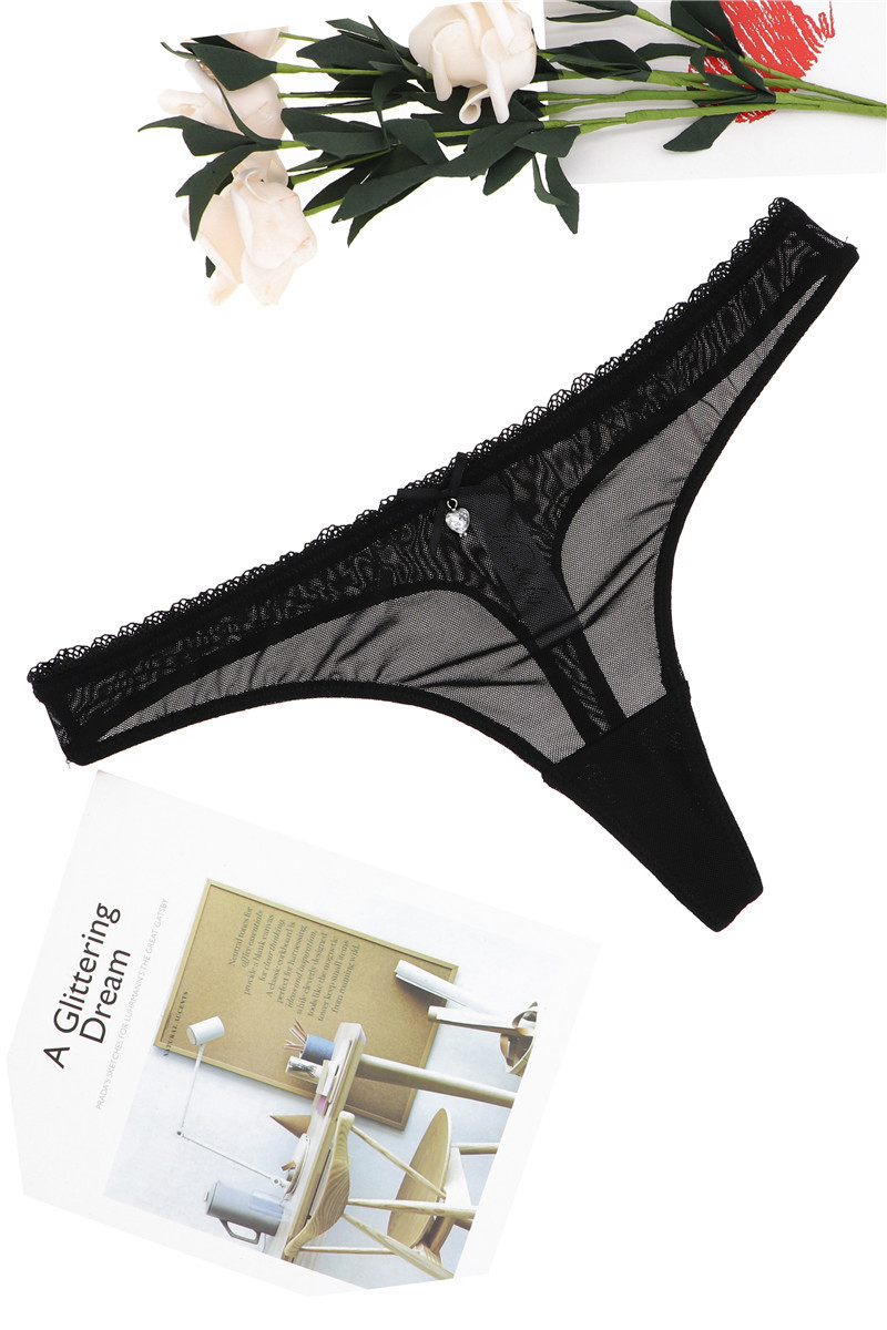 CYHWR Women's Sexy Sheer Panties Thong Mesh G-Strings Low Rise Brief Underwear, 3-Pack 201112