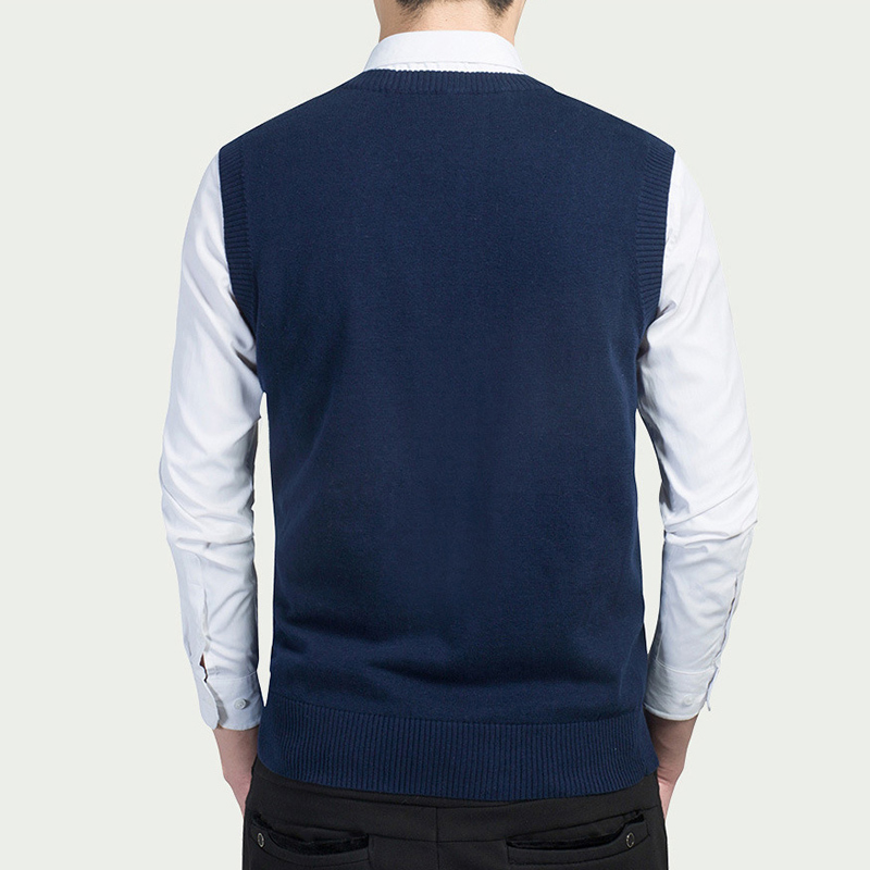 Mens Knitted Slim Sweater Vests Tops Sleeveless VNeck Solid Male Pullover Sweaters Fashion Streetwear Man Vest Clothes 201125