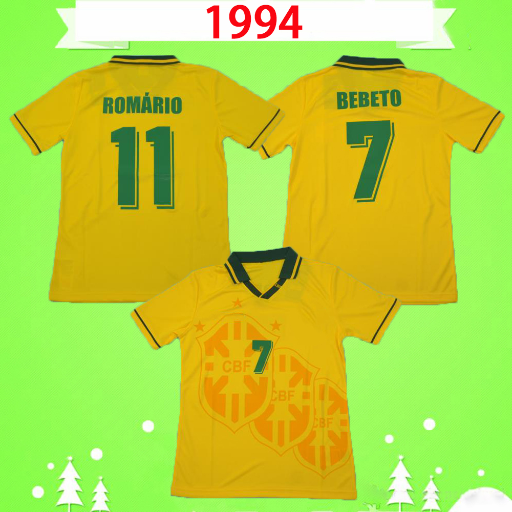1994 Retro Soccer Jerseys home yellow Vintage 94 Classic Football Shirts Maillot Brasil Camisetas de Futbol #7 BEBETO #11 ROMARIO, Black;yellow
1994 Retro Soccer Jerseys home yellow Vintage 94 Classic Football Shirts Maillot Brasil Camisetas de Futbol #7 BEBETO #11 ROMARIO, Black;yellow