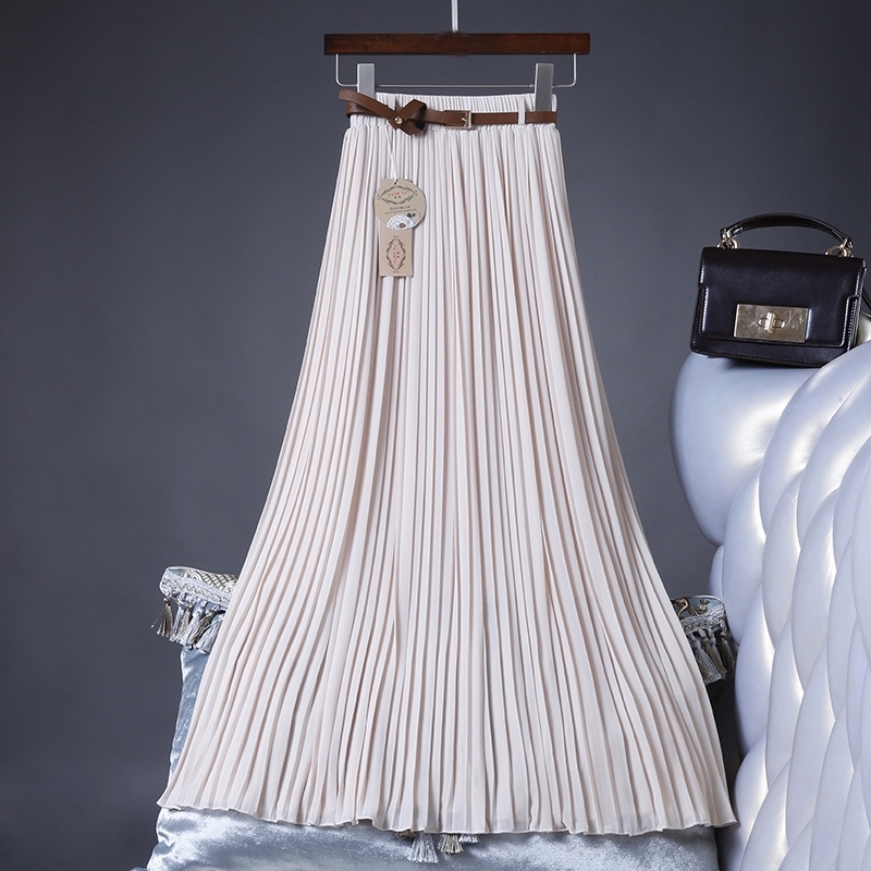 Quality Summer High Waist Vintage Women Pleated Saias Femme Boho White Long Chiffon Skirt Streetwear Y200326, Black
Quality Summer High Waist Vintage Women Pleated Saias Femme Boho White Long Chiffon Skirt Streetwear Y200326, Black
