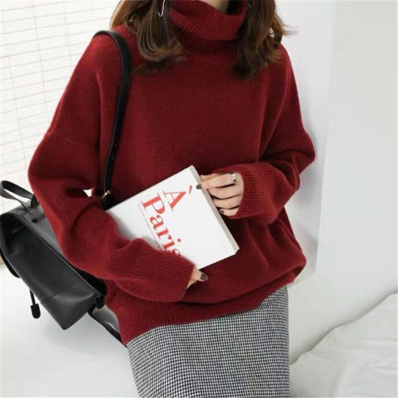 Women Sweater Pullover Female Knitting Overszie Sweaters Long Sleeve Girls Loose Elegant Knitted Thick Outerwear Plus Size 201222