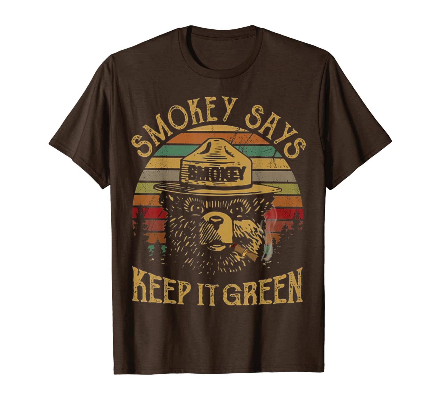 Camping vintage smokey says keep it green t shirt