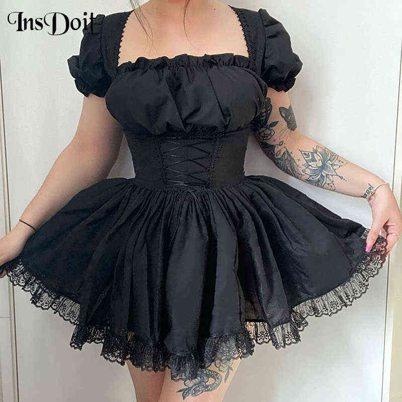 InsDoit Gothic Black Corset Dress Women Harajuku Vintage Lace Aesthetic Lace Up High Waist Mini Dress Punk Elegant A Line Dress G1223
InsDoit Gothic Black Corset Dress Women Harajuku Vintage Lace Aesthetic Lace Up High Waist Mini Dress Punk Elegant A Line Dress G1223