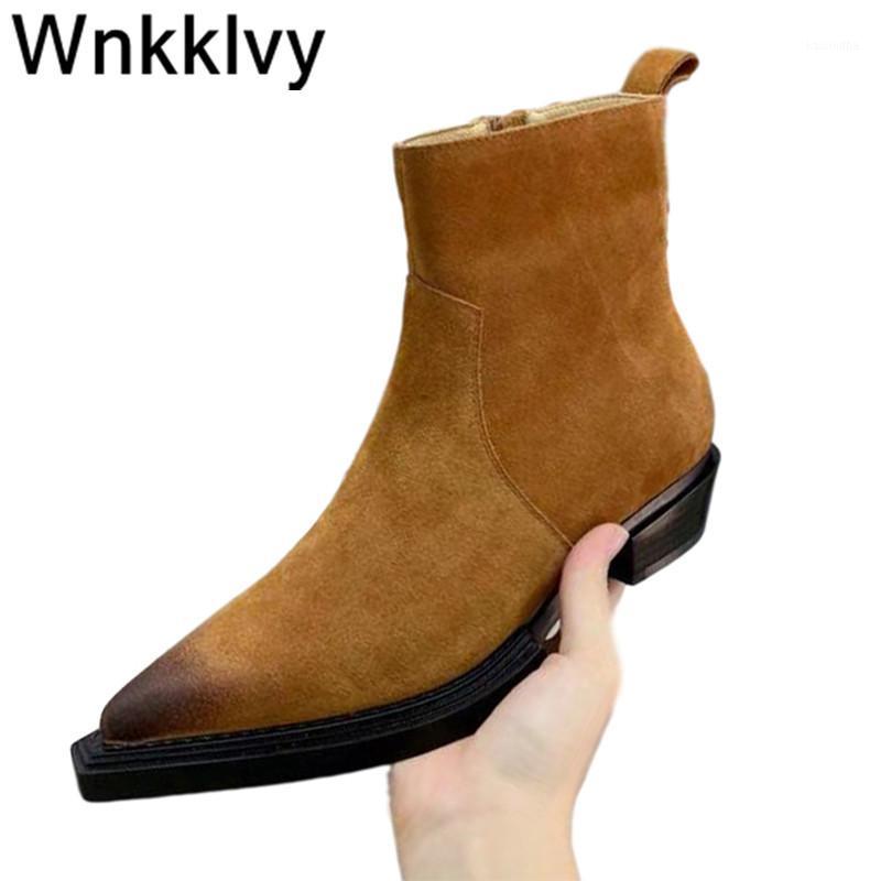 Autumn winter short boots women pointed toe real suede low heel retro shoes british style comfortable leisure ankle botas 20201, Black
Autumn winter short boots women pointed toe real suede low heel retro shoes british style comfortable leisure ankle botas 20201, Black