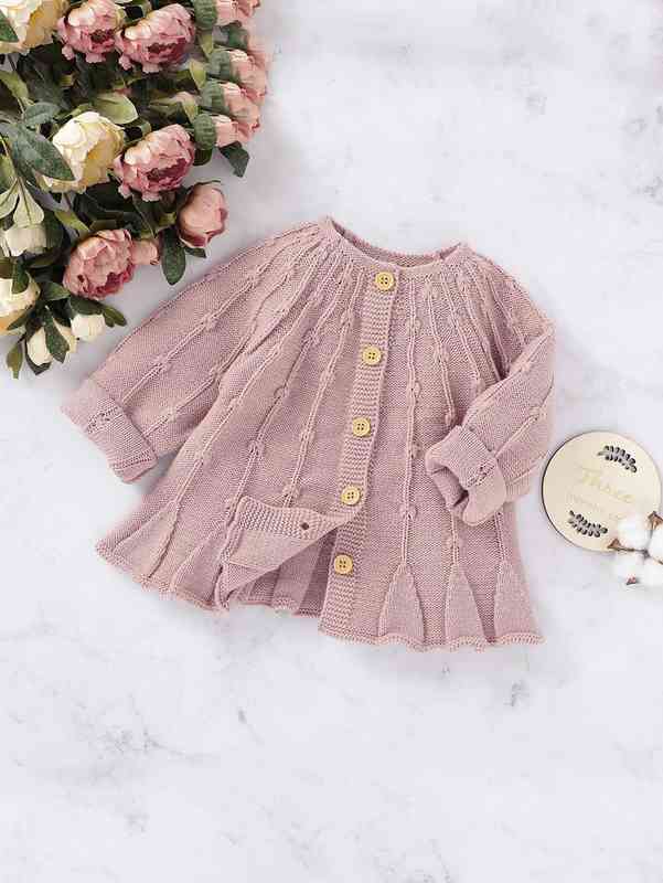 Baby Raglan Sleeve Button Front Cardigan SHE