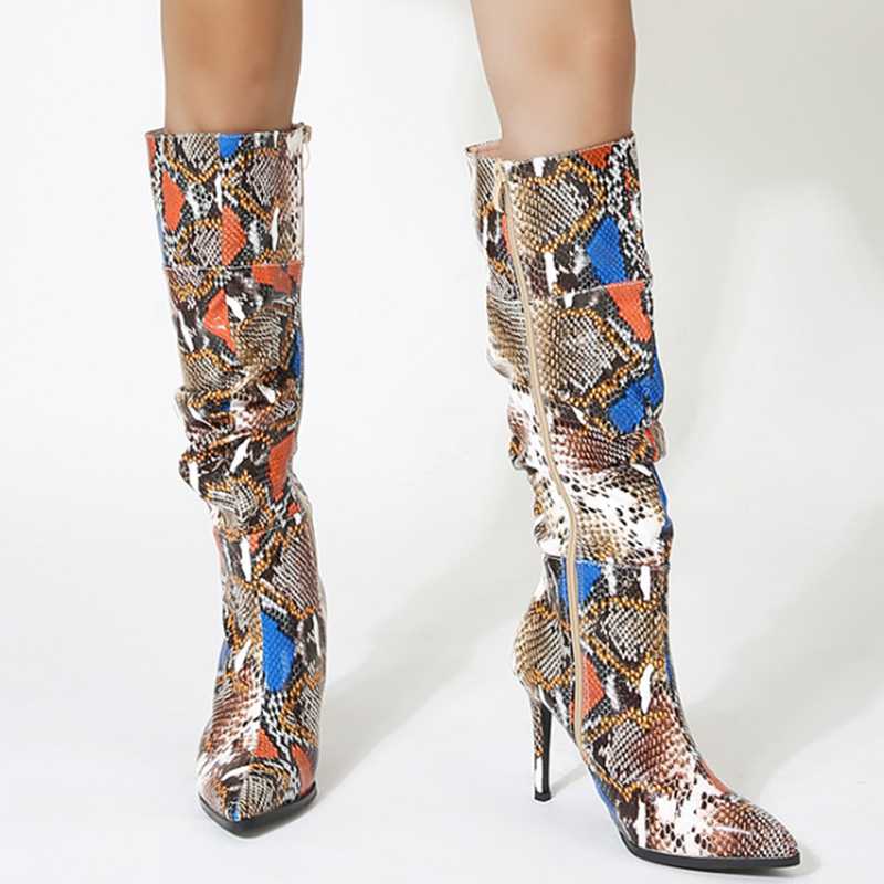 Women's Winter Boots Snakeskin Side Zip Fashion Pointed Toe Knee High Boots Made In China Women Shoes
Women's Winter Boots Snakeskin Side Zip Fashion Pointed Toe Knee High Boots Made In China Women Shoes