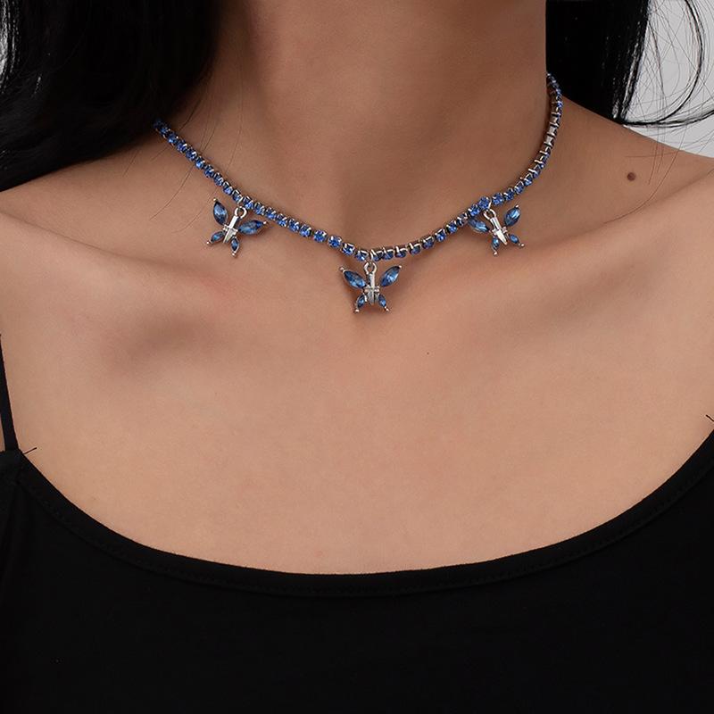 Temperament Colorful Crystal Rhinestone Butterfly Pendant Necklaces for Women Gold Color Metal Simulation Wing Chokers Necklace
Temperament Colorful Crystal Rhinestone Butterfly Pendant Necklaces for Women Gold Color Metal Simulation Wing Chokers Necklace