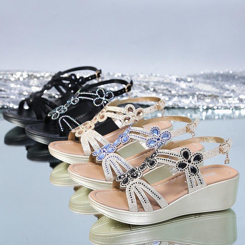 Bling Wedge heel Women Sandals Summer Fashion High Heel Sandals Crystal Casual Ladies Shoes High Heels Rhinestone slippers, Black
Bling Wedge heel Women Sandals Summer Fashion High Heel Sandals Crystal Casual Ladies Shoes High Heels Rhinestone slippers, Black