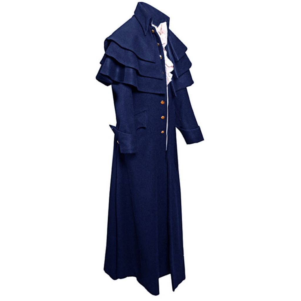 Men Vintage Gothic Long Jacket Autumn Retro Cool Costume Trench Coat Steampunk Tailcoat Button Wedding Uniform Coat Male 201120