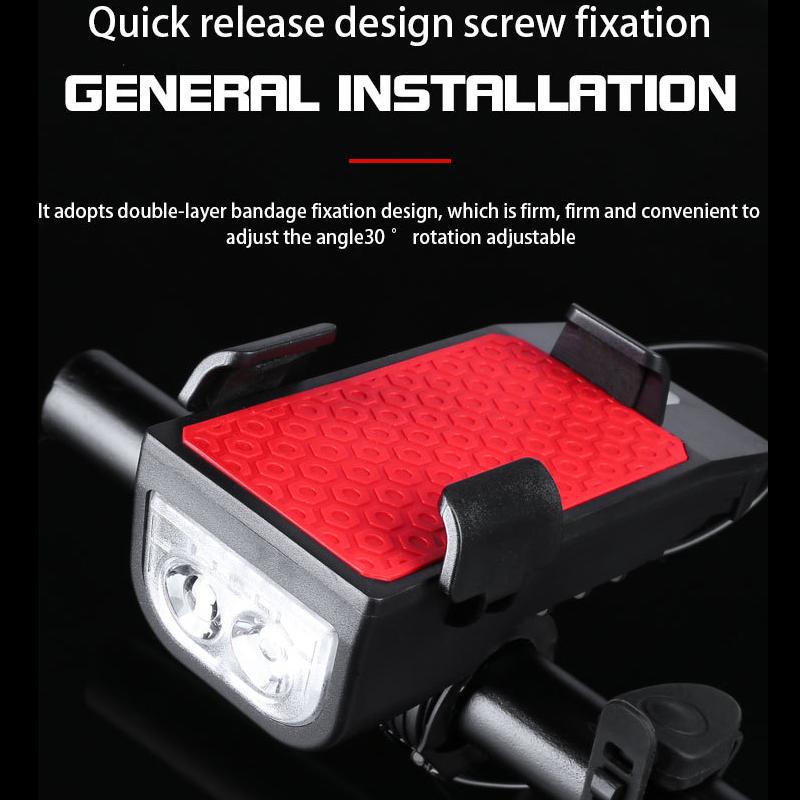 5 IN 1 Led Bicycle Light Front USB Rechargeable Solar Horn Phone Holder bicycle Lamp For Bike Light Lantern
5 IN 1 Led Bicycle Light Front USB Rechargeable Solar Horn Phone Holder bicycle Lamp For Bike Light Lantern