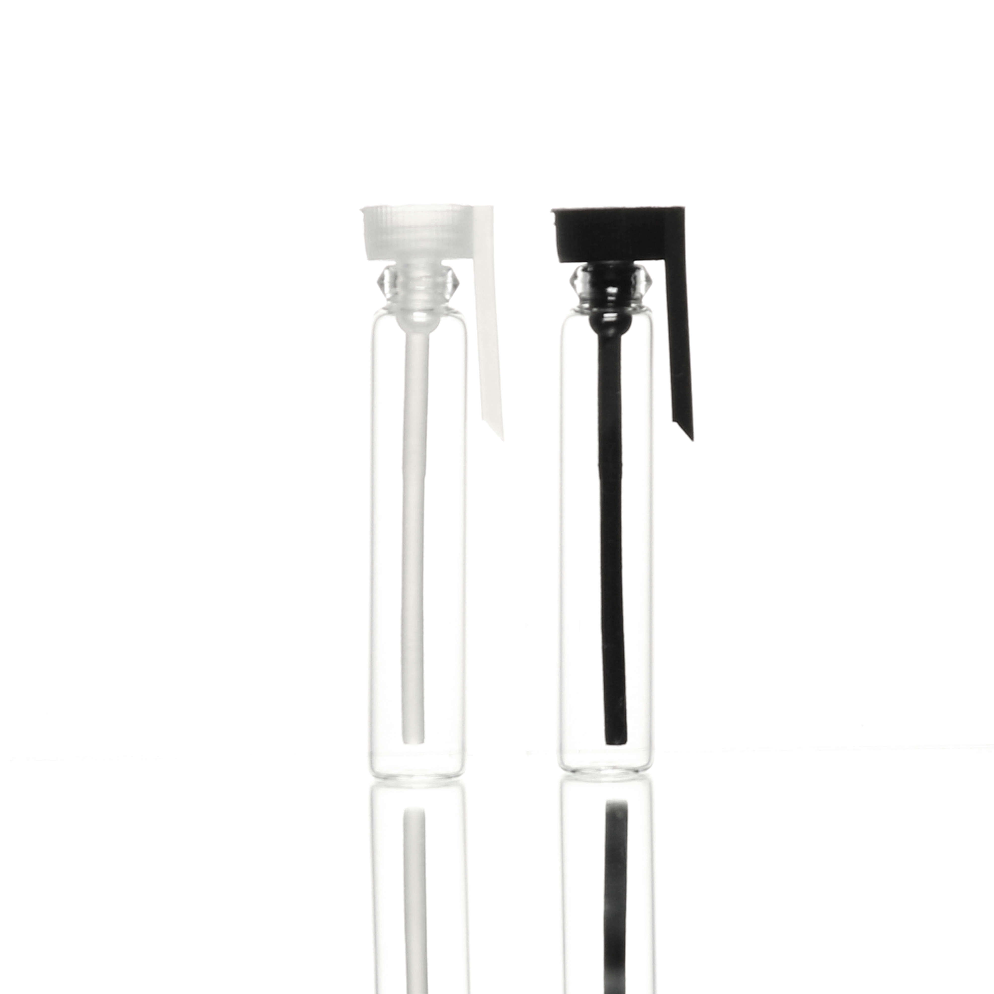 0.5 1 3 2ML mini glass sample perfume vial with plastic lids wholesale samples packaging