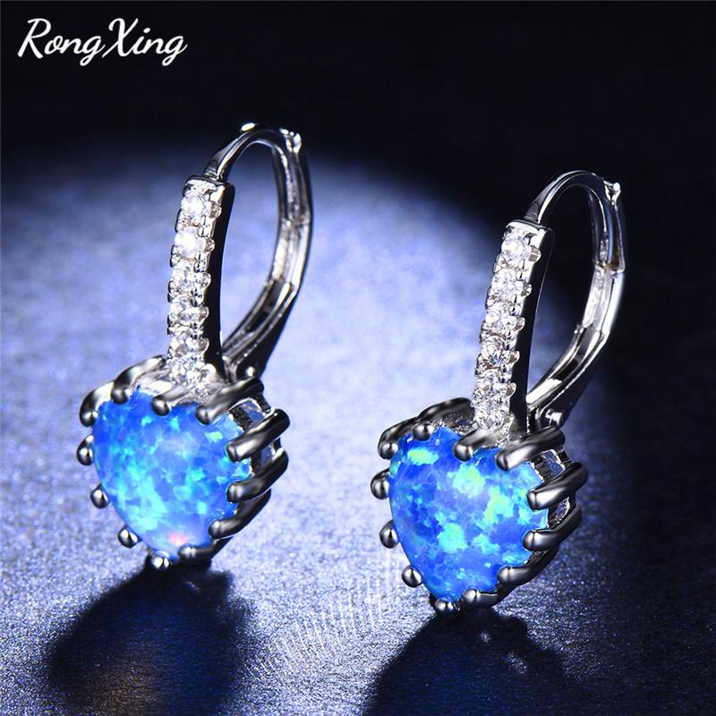 Hoop & Huggie RongXing Blue/White Fire Opal Heart Earrings For Women Rose Gold Silver Color Girlfriend Valentine's Day Gift
Hoop & Huggie RongXing Blue/White Fire Opal Heart Earrings For Women Rose Gold Silver Color Girlfriend Valentine's Day Gift