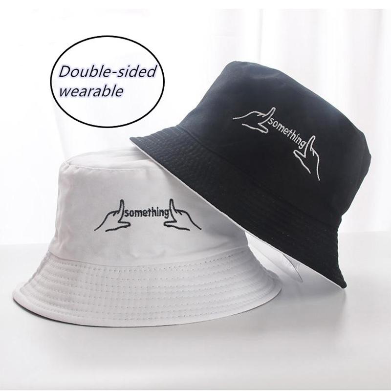 Double Sided Wear Finger Something Embroidery Panama Bucket Hat Men Women Summer Bucket Cap Hip Hop Hat Fisherman F011, Black white
Double Sided Wear Finger Something Embroidery Panama Bucket Hat Men Women Summer Bucket Cap Hip Hop Hat Fisherman F011, Black white
