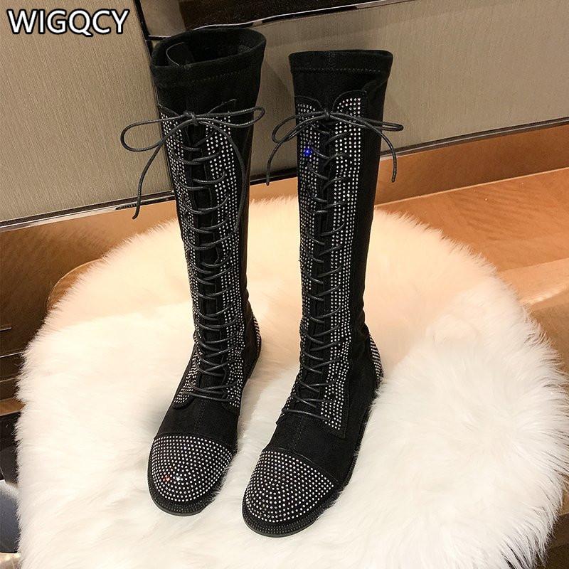 2020 Autumn Winter New Boots Women British Syle Fashion Flat Short Boots Women Long Rhinestone Thin, Black long
2020 Autumn Winter New Boots Women British Syle Fashion Flat Short Boots Women Long Rhinestone Thin, Black long