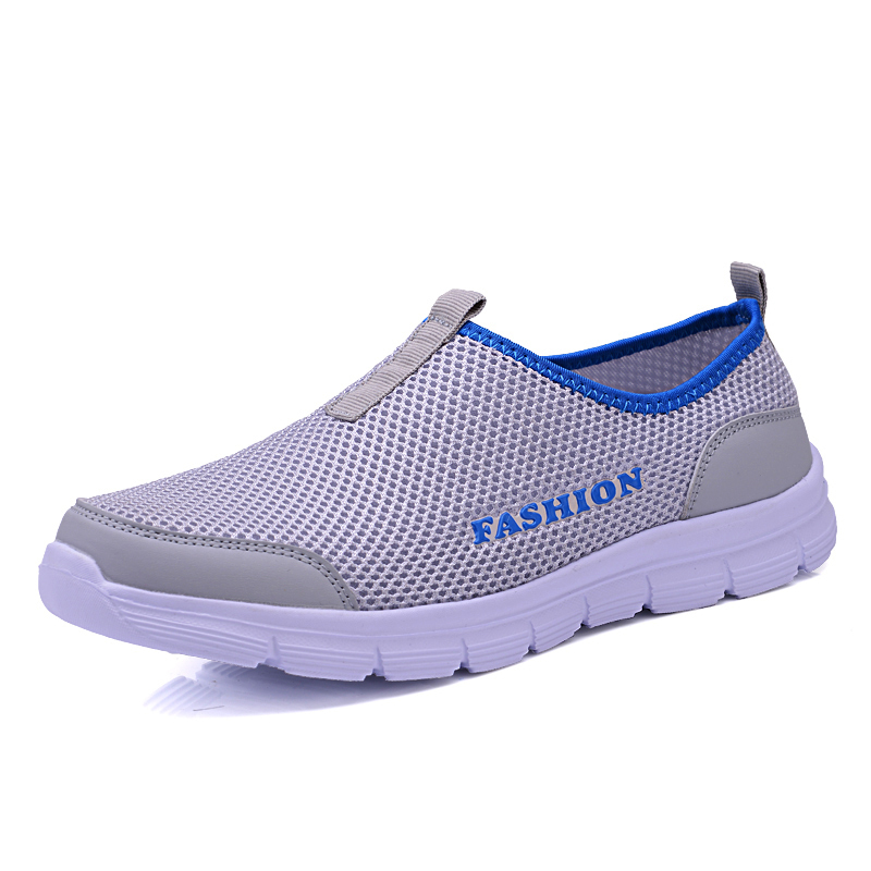 Joomra Men Summer Shoes Sneakers Mesh Breathable Upstream Shoes Breathable Slipon Flats Water Shoes Y200420