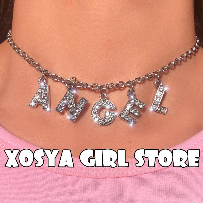 Chains Ins Girl Letter Pendant Necklaces Women Vintage Harajuku Stainless Steel Beads Choker Cool Girls Punk Sliver Chain CL109
Chains Ins Girl Letter Pendant Necklaces Women Vintage Harajuku Stainless Steel Beads Choker Cool Girls Punk Sliver Chain CL109
