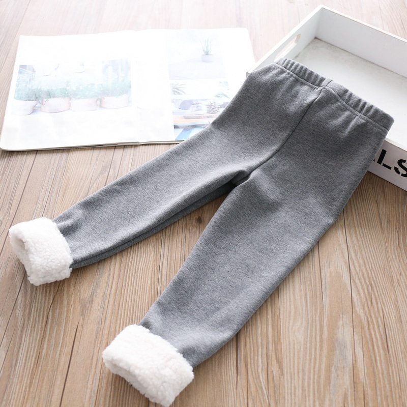 2020 Autumn and Winter Girls' Velvet Hoodie Coat + Fleece Leggings Y1117