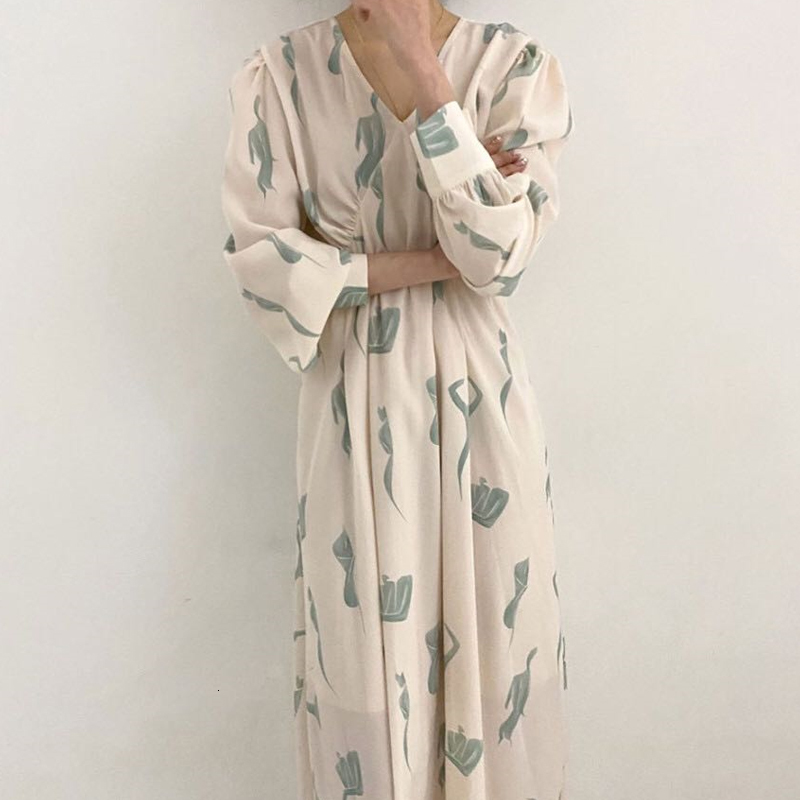 2021 New Elegant Print Spring Women Female Chiffon Vestidos Ids0, Figure 
2021 New Elegant Print Spring Women Female Chiffon Vestidos Ids0, Figure