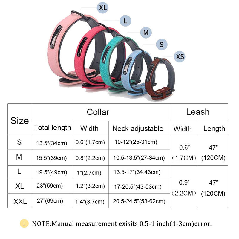 Dog Collars Custom Dog Collar Leash Set Leather Padded Engraved Personalized Leather Dog Collars And Leashes For Small Medium Large Dogs LJ201112 H250