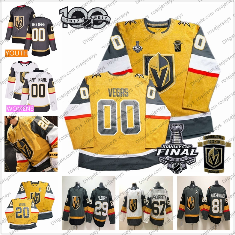 Custom 2020 Vegas Golden Knights New All-Gold Jersey 2018 Stanley Cup Fleury Pirri Eakin Reaves Tuch Stone Karlsson Schmidt Nosek Gray White
Custom 2020 Vegas Golden Knights New All-Gold Jersey 2018 Stanley Cup Fleury Pirri Eakin Reaves Tuch Stone Karlsson Schmidt Nosek Gray White