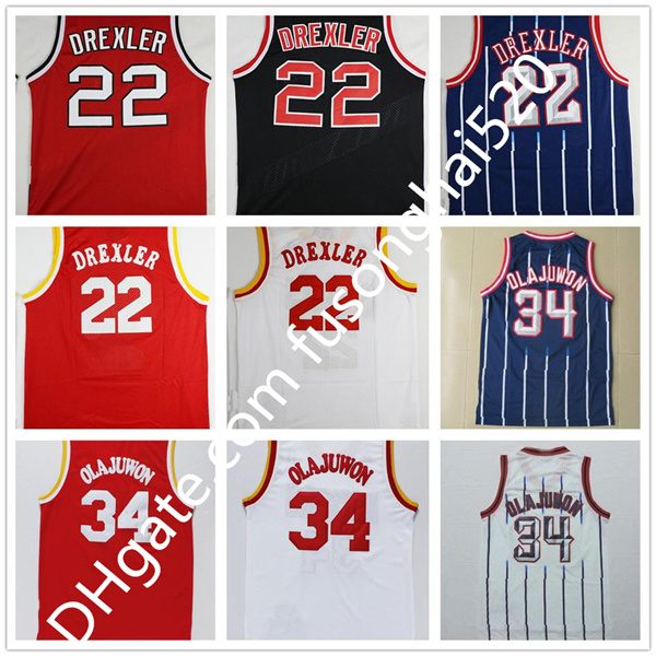 High Quality 22 Clyde Drexler Jersey Black Red 34 Hakeem Olajuwon White Blue Stripe 3 Steve Francis Basketball Jerseys Retro Throw back
High Quality 22 Clyde Drexler Jersey Black Red 34 Hakeem Olajuwon White Blue Stripe 3 Steve Francis Basketball Jerseys Retro Throw back