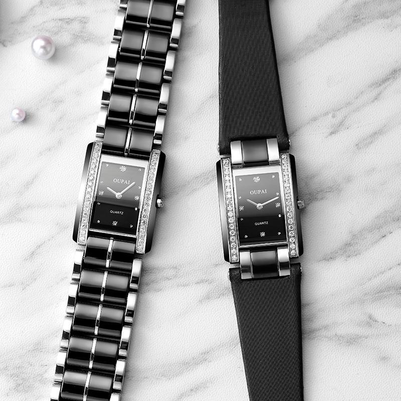 OUPAI Swiss Move Rectangle Watch Lady Quiz Black Ceramic Fashion Watch Waterproof Luxury Women Elegant Silk Leather strap1, Sliver silk strap
OUPAI Swiss Move Rectangle Watch Lady Quiz Black Ceramic Fashion Watch Waterproof Luxury Women Elegant Silk Leather strap1, Sliver silk strap