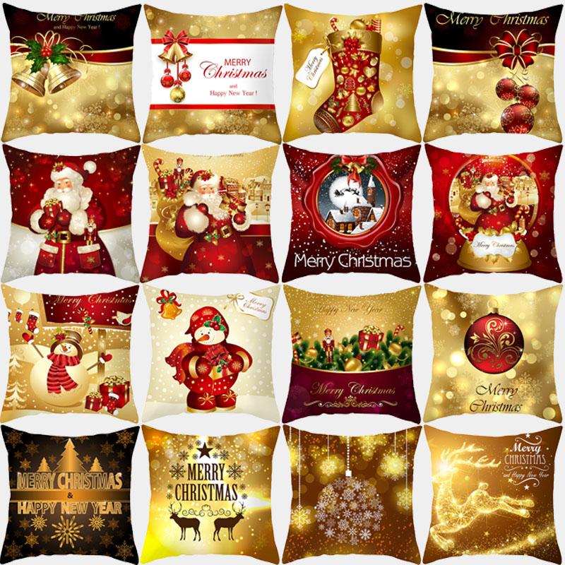 Christmas Cushion Cover Golden Santa Merry Christmas Decorative Sofa Cushions Pillowcases 45x45 Polyester Home Decor Pillowcover, 010
Christmas Cushion Cover Golden Santa Merry Christmas Decorative Sofa Cushions Pillowcases 45x45 Polyester Home Decor Pillowcover, 010