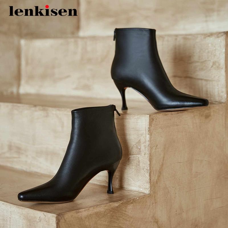 Lenkisen fashion boots microfiber streetwear gorgeous small square toe thin high heel back zipper elegant lady ankle boots L46, Beige
Lenkisen fashion boots microfiber streetwear gorgeous small square toe thin high heel back zipper elegant lady ankle boots L46, Beige