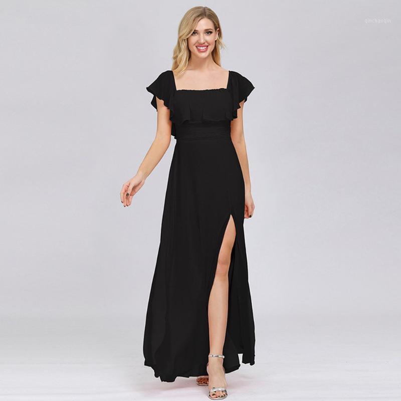 Women Dress Chiffon Off-The-Shoulder Ruffled Bridesmaid Dress Evening High waist Solid color flowing maxi1
Women Dress Chiffon Off-The-Shoulder Ruffled Bridesmaid Dress Evening High waist Solid color flowing maxi1
