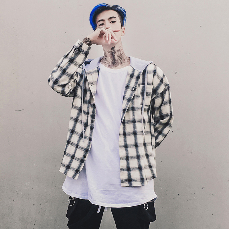 2021 New Hip Hop Streetwear Punk Style Casual Plaid Shirt Men's Long Sleeve High Quality with Hooded 4qox, 1619 2
2021 New Hip Hop Streetwear Punk Style Casual Plaid Shirt Men's Long Sleeve High Quality with Hooded 4qox, 1619 2