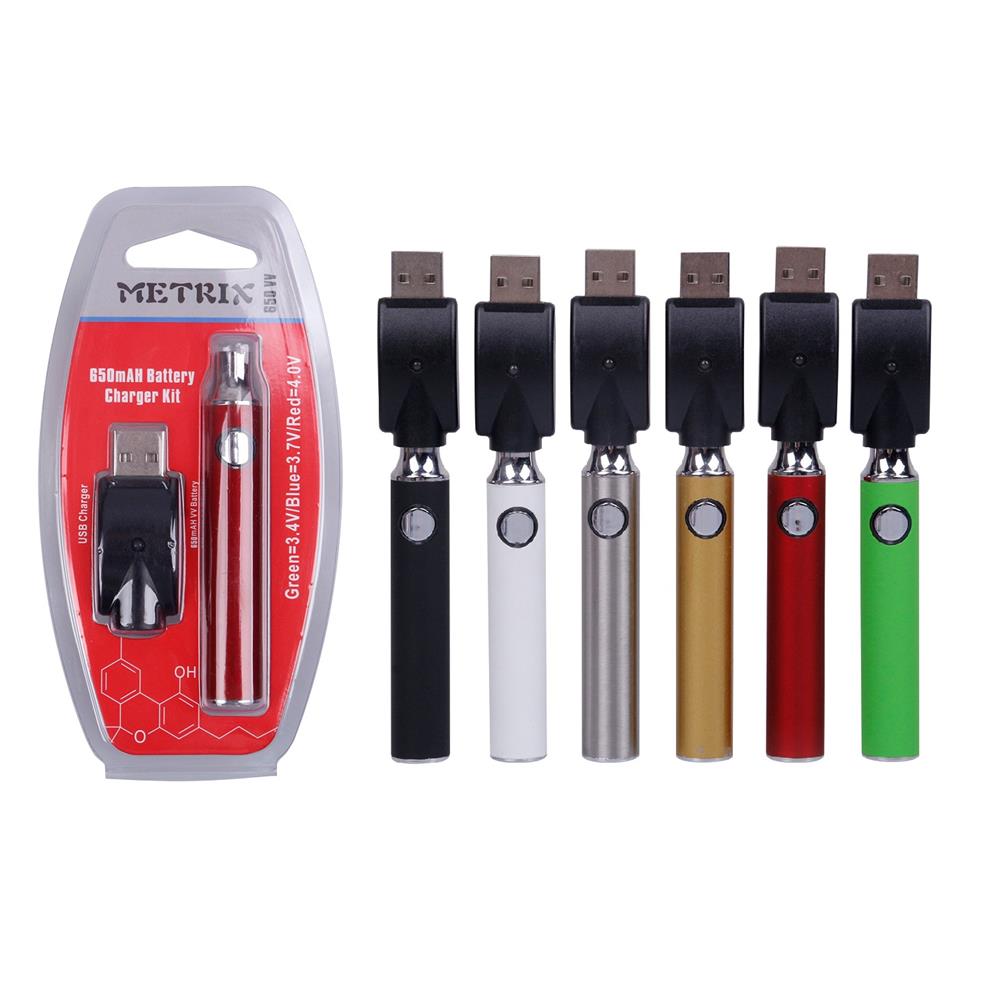Authentic Metrix Vape Battery 650mAh Vape Pen Charger Kit Variable Voltage Preheat VV Vaporizer for 510 Thick Oil Cartridges237Q
Authentic Metrix Vape Battery 650mAh Vape Pen Charger Kit Variable Voltage Preheat VV Vaporizer for 510 Thick Oil Cartridges237Q