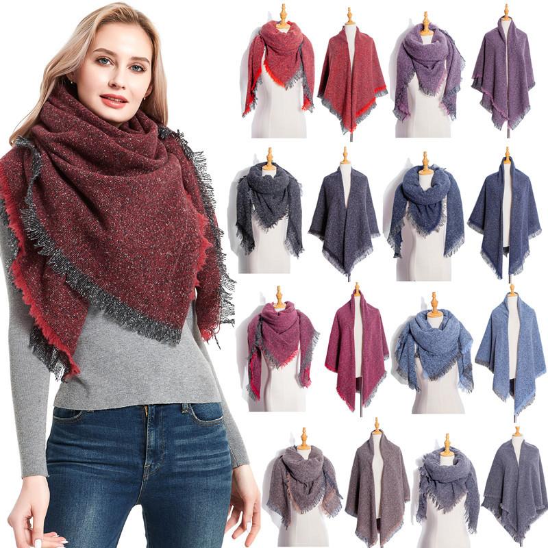 8 Colour Women 135*135cm Scarf Plaid Winter Scarves Lady Shawls Bandana Neck Warmer Knit Triangle Bandage Wraps Wholesale
8 Colour Women 135*135cm Scarf Plaid Winter Scarves Lady Shawls Bandana Neck Warmer Knit Triangle Bandage Wraps Wholesale