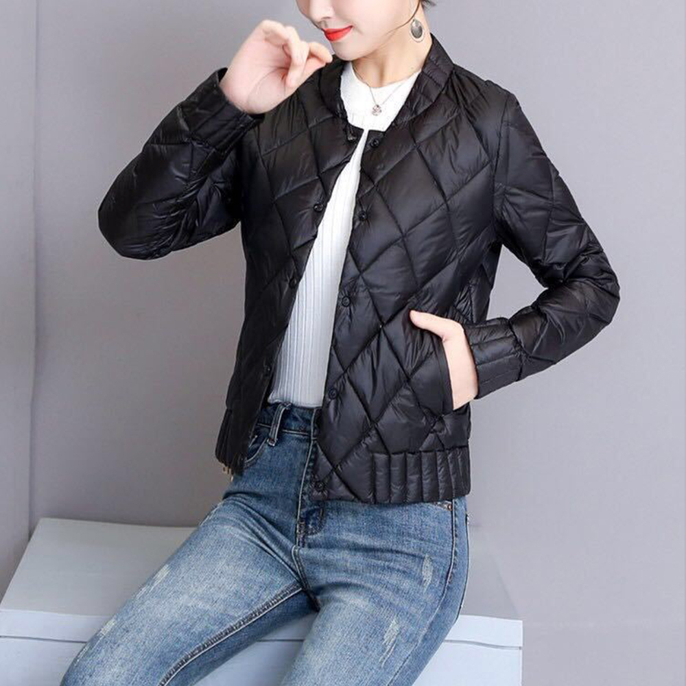 Ultra Light White Duck Down Jackets Autumn Winter Women Plus Size 3XL Buttons Outwears Long Sleeve Slim Short Warm Down Coats