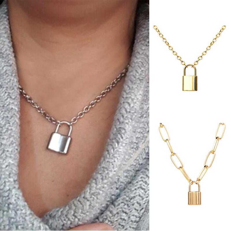Chokers Punk Chain Golden Rock Choker Lock Necklace For Women Men Padlock Pendant 2021 Statement Gothic Fashion Jewelry
Chokers Punk Chain Golden Rock Choker Lock Necklace For Women Men Padlock Pendant 2021 Statement Gothic Fashion Jewelry
