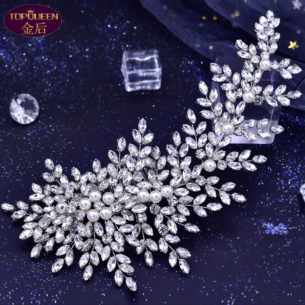 Side Hair Diamond Tiara Crystal Bridal Headwear Crown Rhinestone with Wedding Jewelry Hair Accessories Diamond Bridal Crowns Headpieces