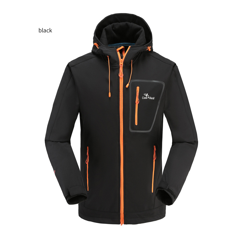 Cook Shark outdoor jacket men's velvet padded windbreaker men's fashion jacket autumn and winter clothing 201214