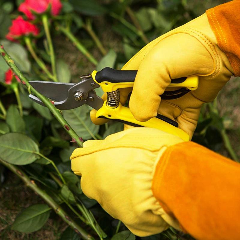 Gardening Gloves for Women and Men Thron Proof Rose Pruning Goatskin Gloves with Long Forearm Protection Gauntlet6050452