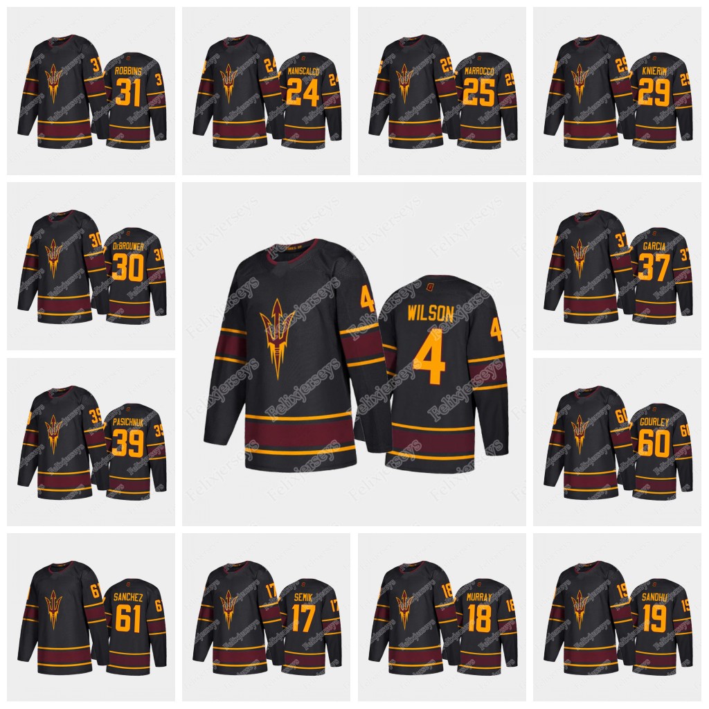 Arizona State Sun Devils 2020-21 Replica Black Jersey Jacob Wilson William Knierim Dominic Garcia Jax Murray NCAA College Hockey Jersey, Black mens s-xxxl
Arizona State Sun Devils 2020-21 Replica Black Jersey Jacob Wilson William Knierim Dominic Garcia Jax Murray NCAA College Hockey Jersey, Black mens s-xxxl