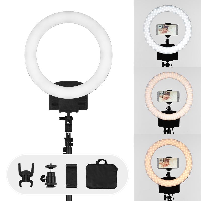 12"LED Ring Light Ringlight 36W Stepless Dimmable Circle Lamp Phone Holder Tripod Stand for Makeup Video Shooting Live Streaming
12"LED Ring Light Ringlight 36W Stepless Dimmable Circle Lamp Phone Holder Tripod Stand for Makeup Video Shooting Live Streaming