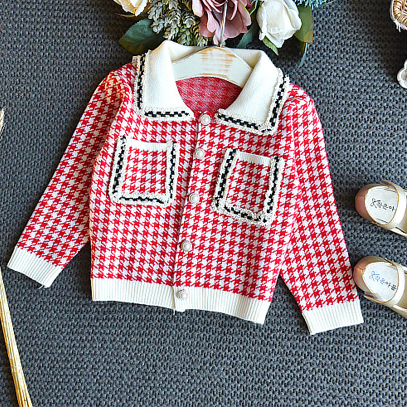 Children Clothing 2020 Autumn Winter Girls Clothes Sets Plaid Knitting Sweater+Skirt Suit Fashion Kids Clothes 2 3 4 5 6 Years Y1107