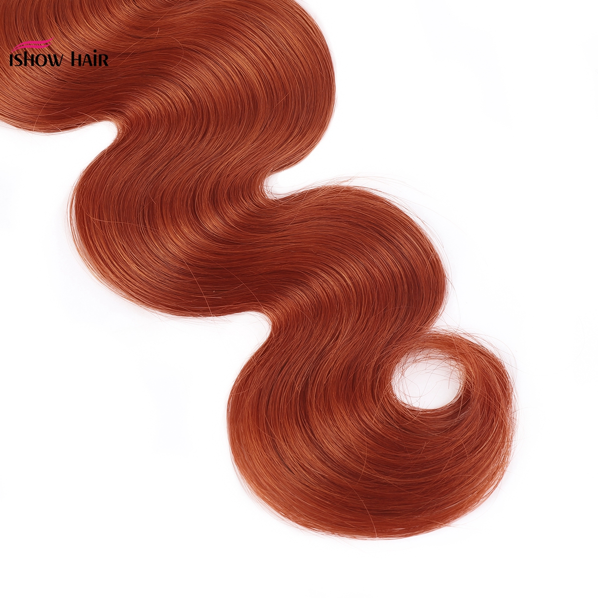 Ishow Hair Weaves Weft 4 bundles for Women All Ages Orange Ginger #350 Brazilian Peruvian Virgn Human Hair Extensions 8-28inch
